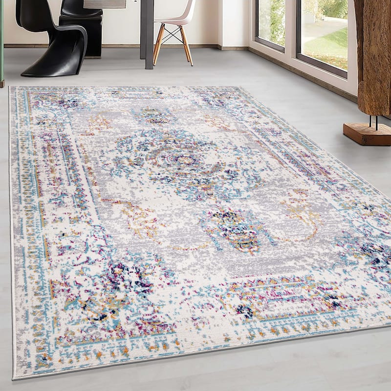 World Rug Gallery Boho Abstract Vintage Oriental Area Rug
