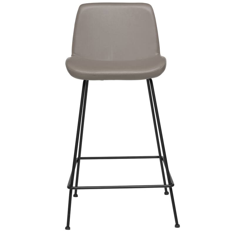 Capri Modern Leatherette Bar and Counter Stool - Gray with Black Base - Counter Height