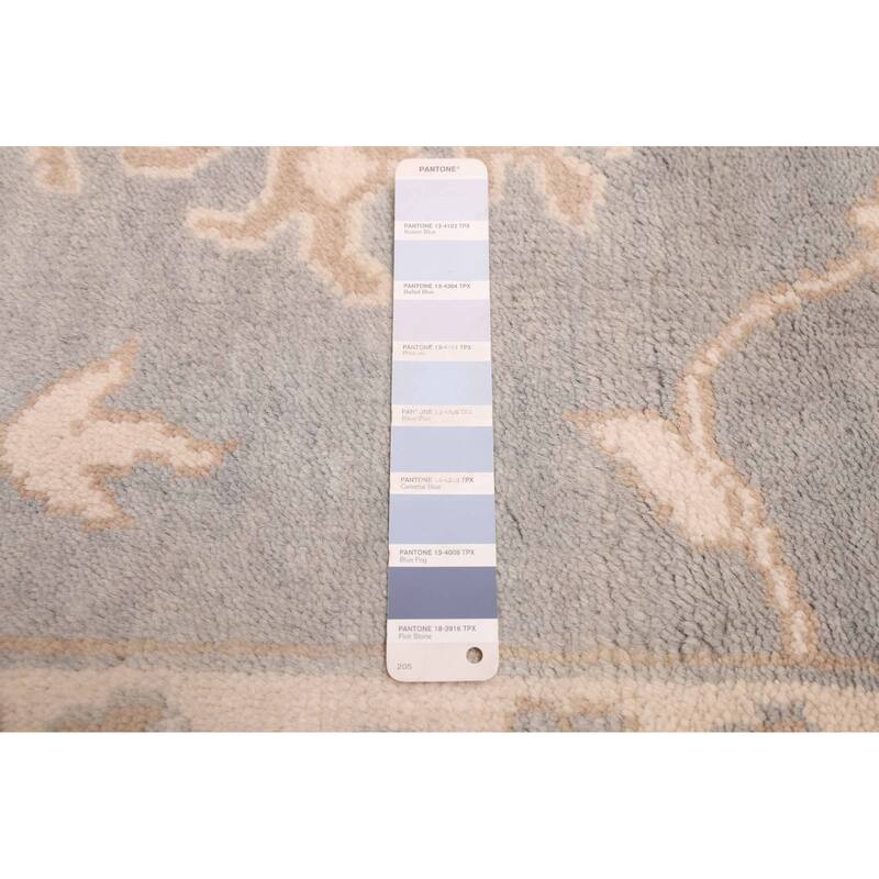 ECARPETGALLERY Hand-knotted Royal Oushak Light Denim Blue Wool Rug - 9'1 x 11'9