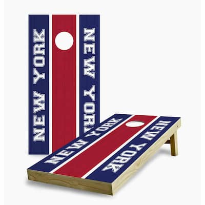New York Giants Striped Cornhole Game (Choose Wraps or Boards)