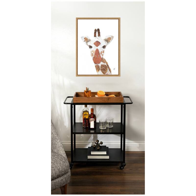 Kate and Laurel Giraffe by Madeline Jeppesen Framed Canvas Wall Art Print