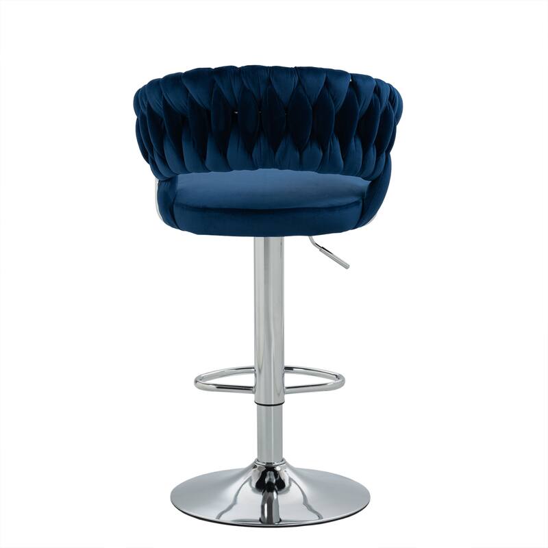 Modern Velvet Counter Bar Stools with Backs(Set of 4)