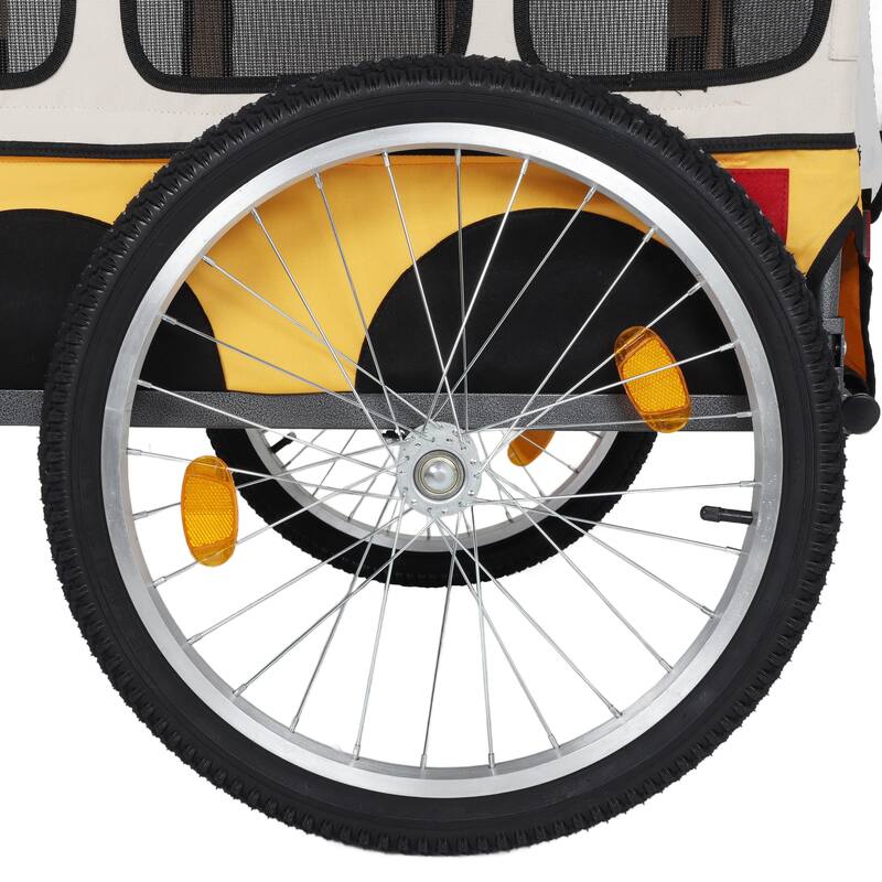 Large Folding Bike Trailer for Dogs, Heavy-Duty Steel Frame, Spacious Design, All-Terrain Cycling, Jogging & Camping Adventure