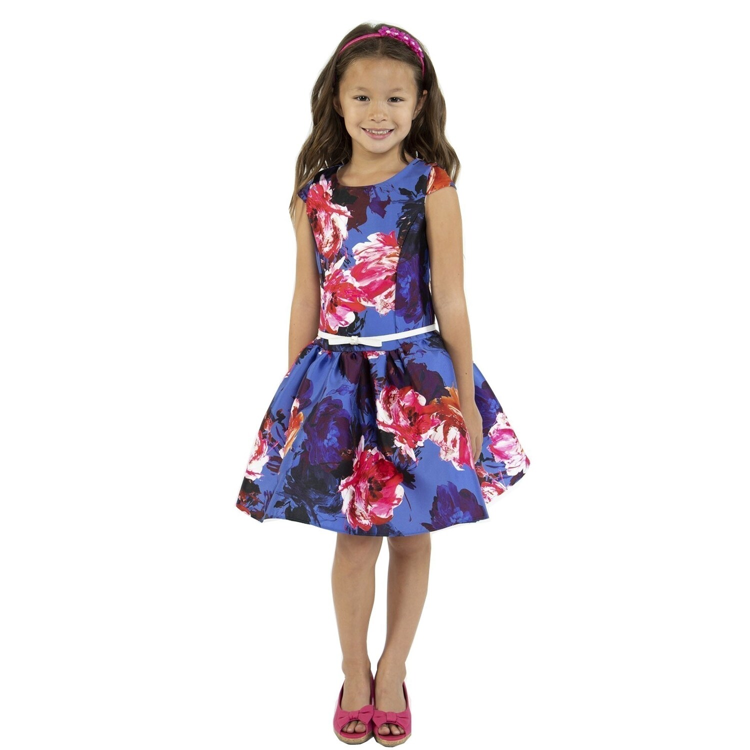 Shop Kids Dream Girls Royal Blue Floral Mikado Junior Bridesmaid