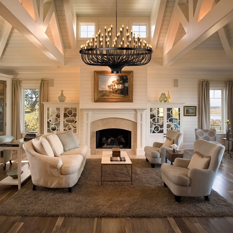 Farmhouse Chandelier Large Wagon Wheel Chandeliers Candle Chandelier