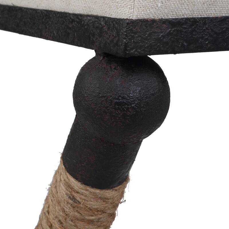 Cushioned Top Wrapped Rope Counter Stool - 27.5" - Beige