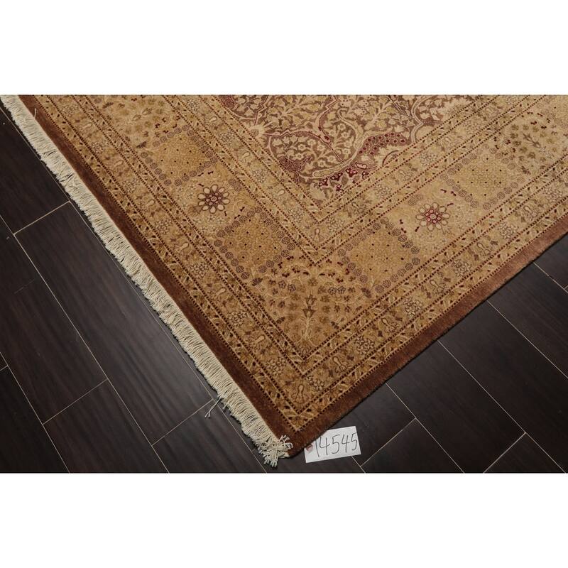 Hand Knotted Brown,Tan Persian Wool Oriental Area Rug (8x10) - 8' 1'' x 10' 2''