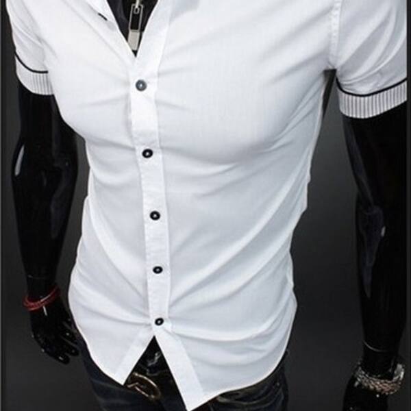 Shop Mens Fashion Dress Shirts Plaid Slim Fit Short Sleeved Shirts