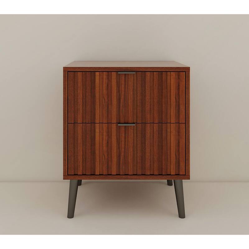 Stylish Wooden Nightstand with 2 Drawers for a Tidy Bedroom