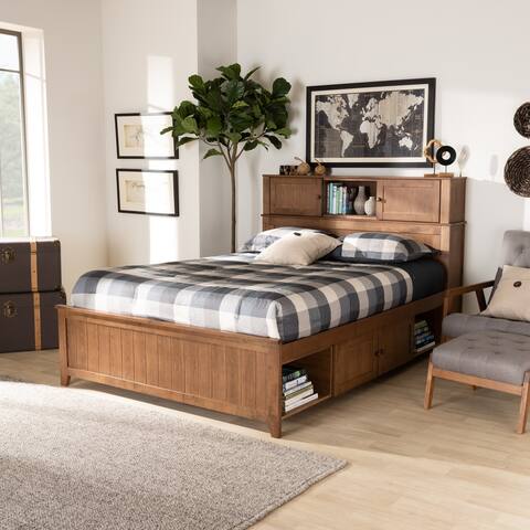 Riko Modern and Contemporary Transitional Queen Platform Storage Bed