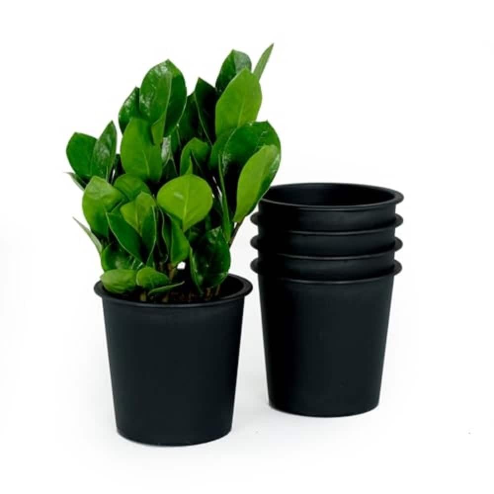 GDFStudio - Farmhouse 5-Piece Round Nursery Plant Pots with Drainage Holes for Indoor and Outdoor Use