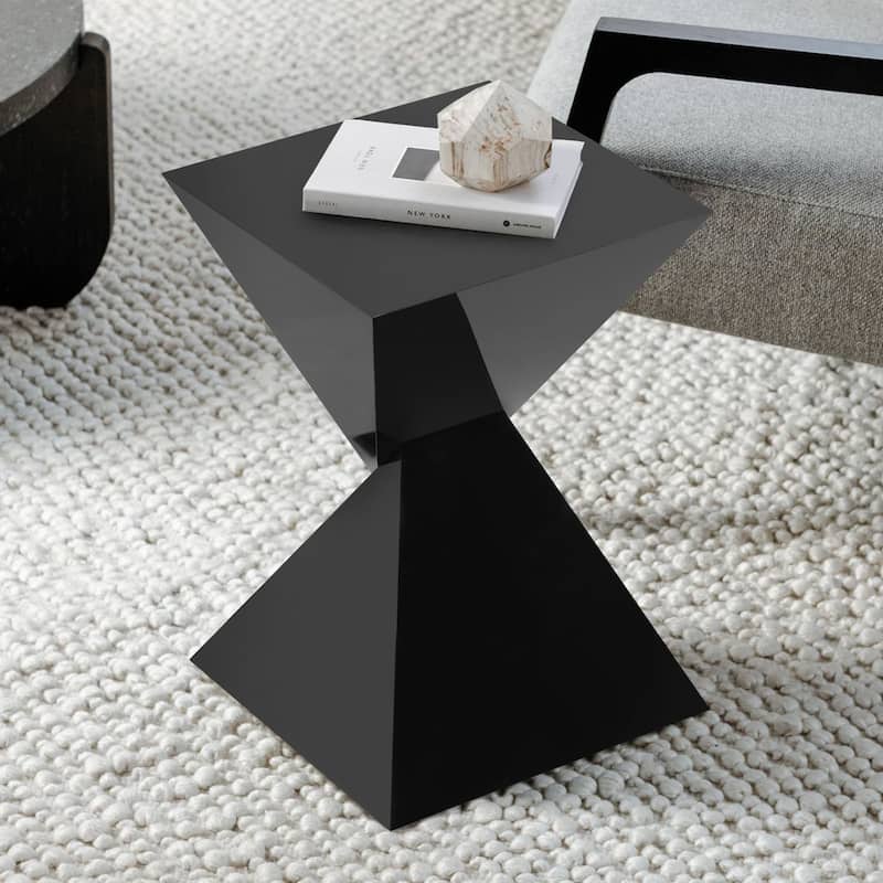 Modern Acrylic Accent End Table, Outdoor Side Tables - 18.11"H x 12.6"W x 12.6"L