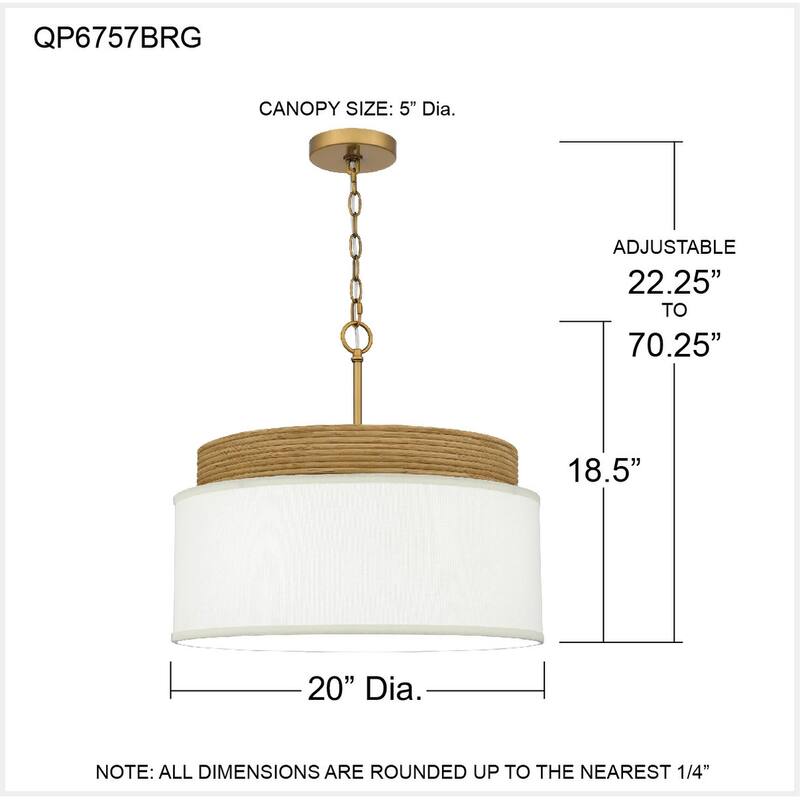 Malia 4-Light Brushed Gold Pendant Light