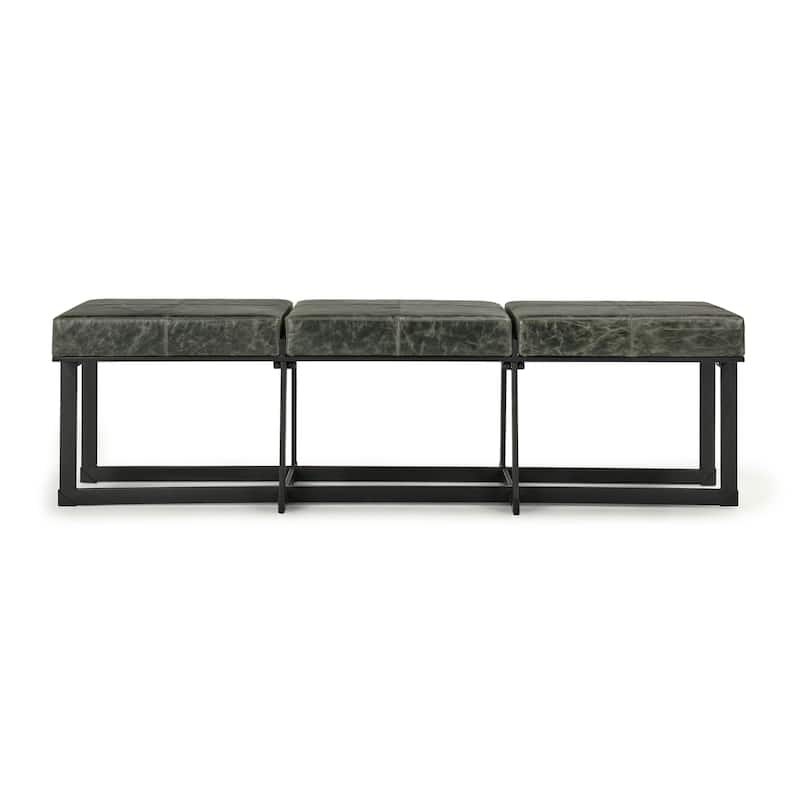 Classic Home Calvin Leather Narrow Bench - 62Wx16Dx18H