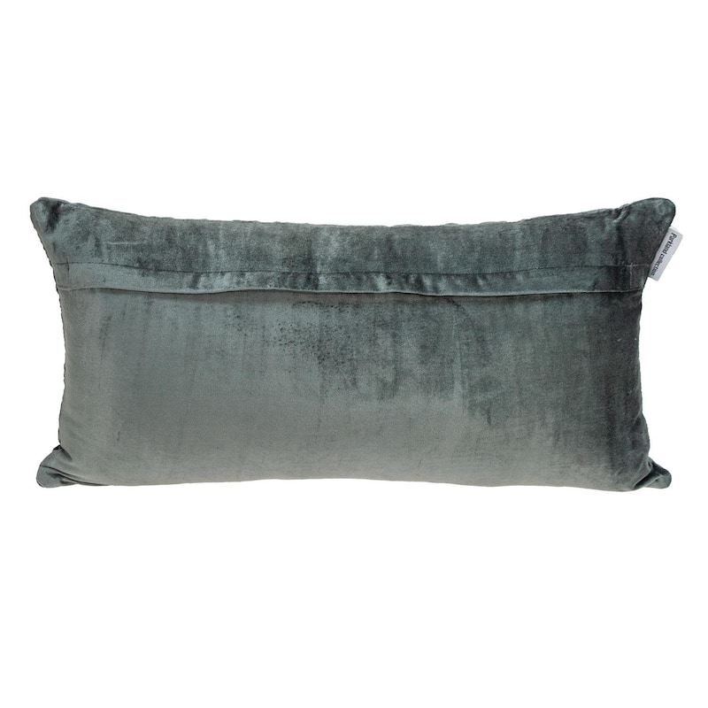 Navy Quilted Velvet Geo Lumbar Decorative Pillow