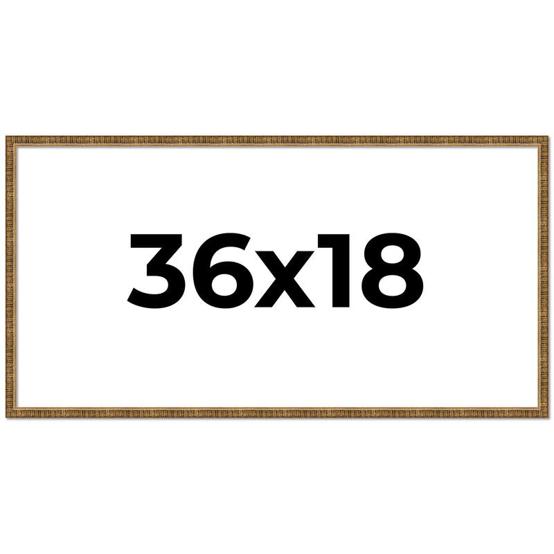 36x18 Frame Gold Kingsley Distressed Solid Wood Picture Frame Width