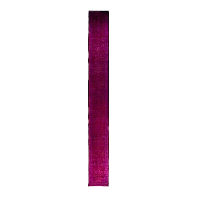Fine Vibrance One-of-a-Kind Hand-Knotted Runner Rug - Red, 2' 7" x 23' 4" - 2' 7" x 23' 4"