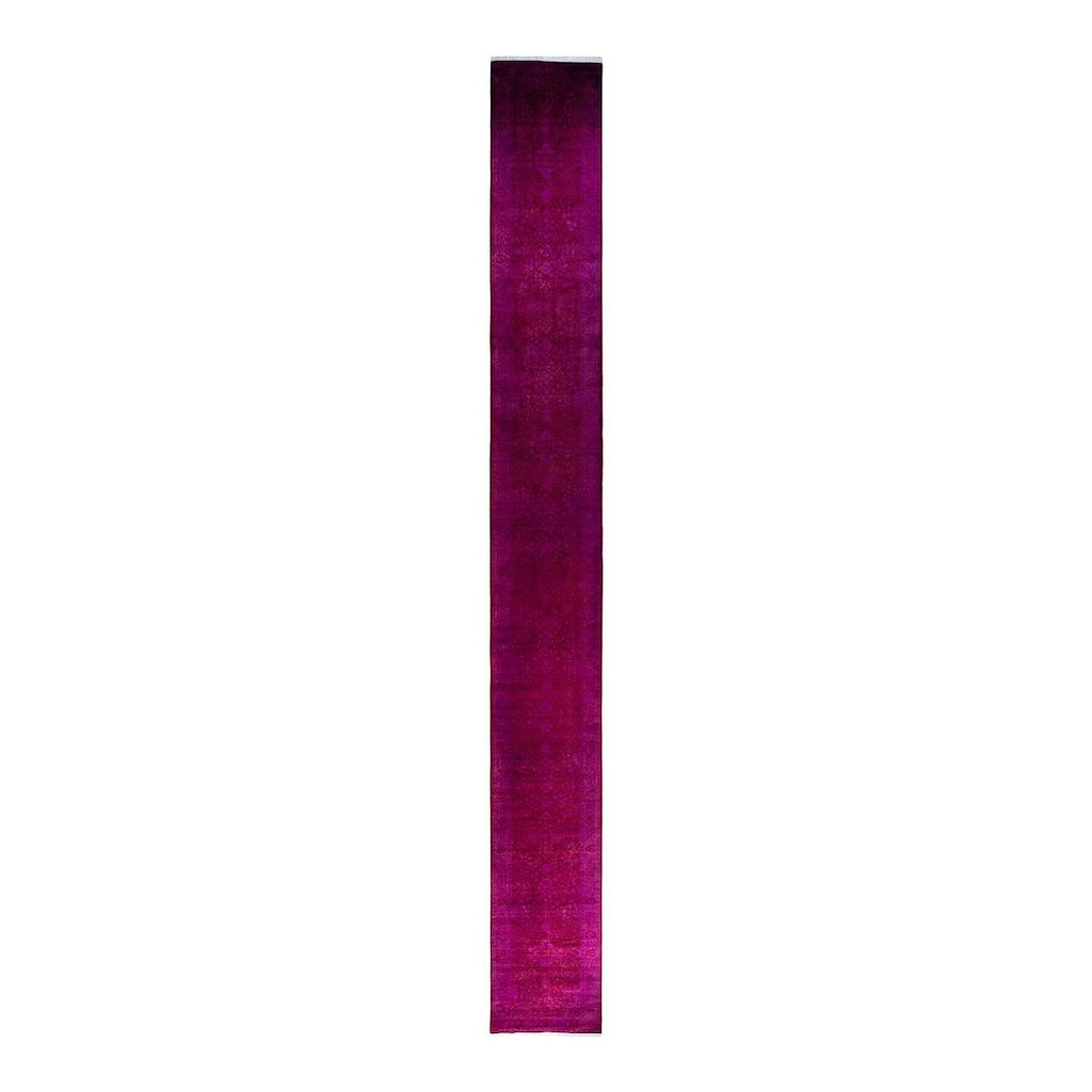 Fine Vibrance One-of-a-Kind Hand-Knotted Runner Rug - Red, 2' 7" x 23' 4" - 2' 7" x 23' 4"