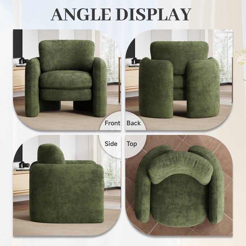 Accent Chairs, Living Room Chairs Upholstered Barrel Armchair for Living Room