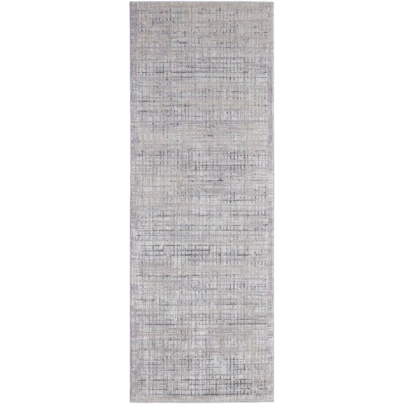 Inger Modern Crosshatch Gray/Beige Area Rug