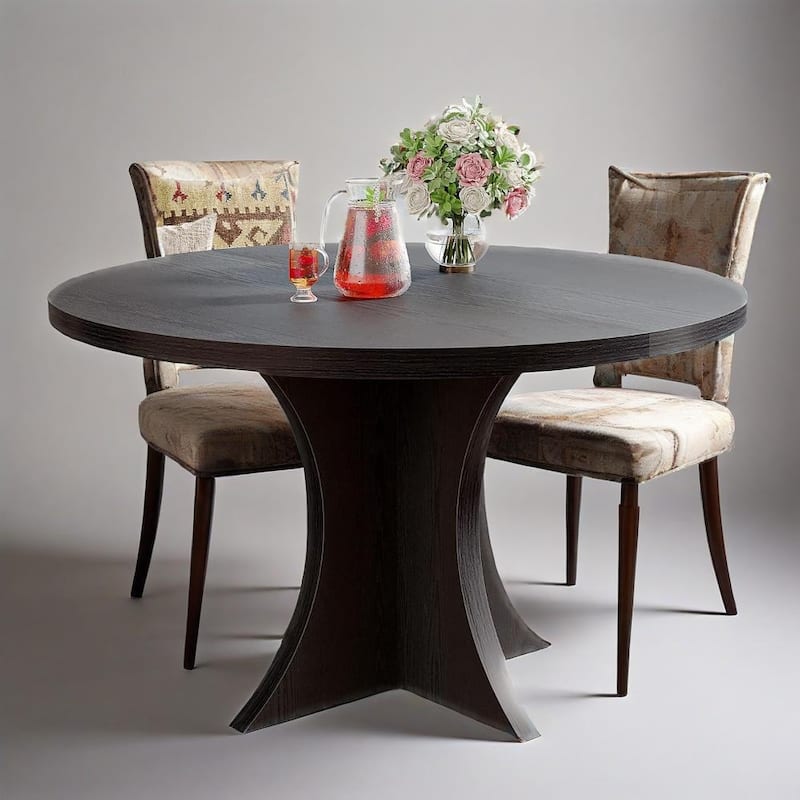 47” Round Particle Board Kitchen Dining Table Perfect to 4-6 People for Meals or Games - 47.24”L x 47.24”W x 29.92”H
