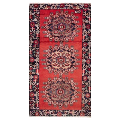 ECARPETGALLERY Hand-knotted Andelz Red Wool Rug - 3'11 x 7'1