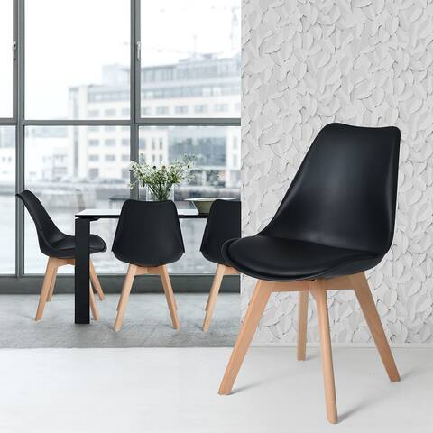 Carbon Loft Rivas Mid-century Modern Upholstery Solid Wood Dining Chair (Set of 4)