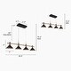preview thumbnail 6 of 8, Modern Farmhouse 4-Light Black Metal Chandelier Linear Kitchen Island Lights for Dining Room - 38.5" L x 7" W x 9" H