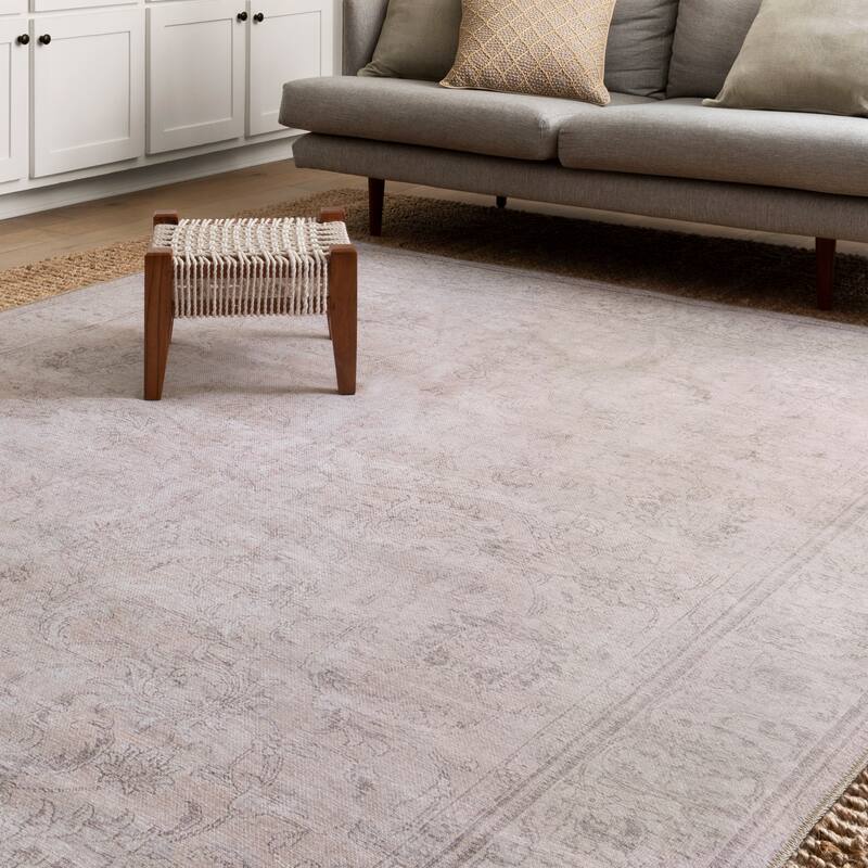 Alexander Home Tremezzina Printed Floral Distressed Shabby-Chic Rug