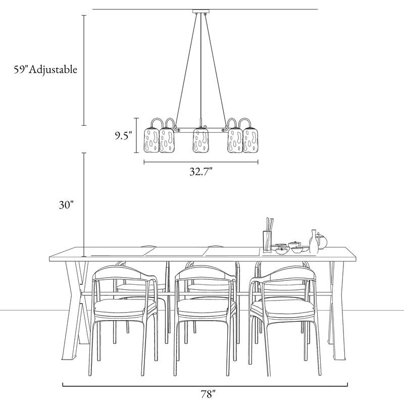 Modern 8-Light Wagon Wheel Chandelier with Textured Glass Shade for Dining Living Room - D32.7" x H68.5" Max