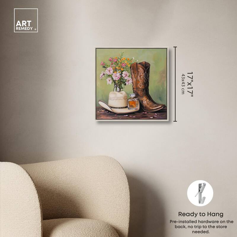 Spring Green Cowboy Necessities Canvas by Art Remedy