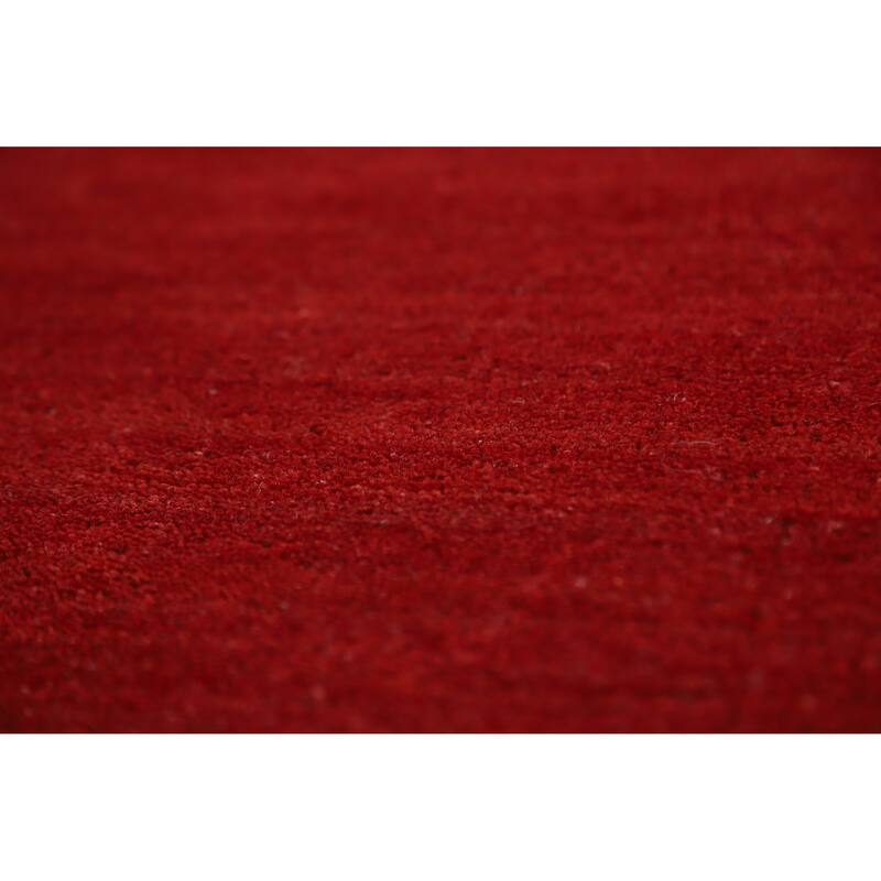 Red Gabbeh Indian Area Rug Hand-Knotted Oriental Wool Carpet - 6'8" x 9'8"