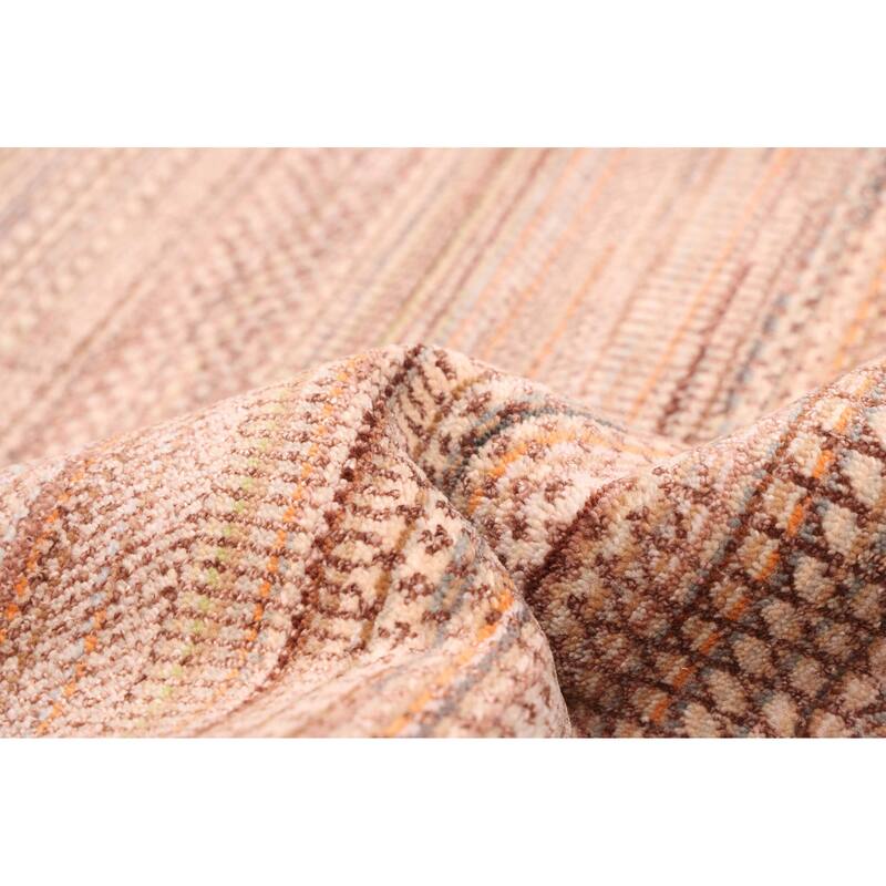 ECARPETGALLERY Hand-knotted Finest Silk Shadow Brown Viscose, Wool Rug - 6'0 x 8'11