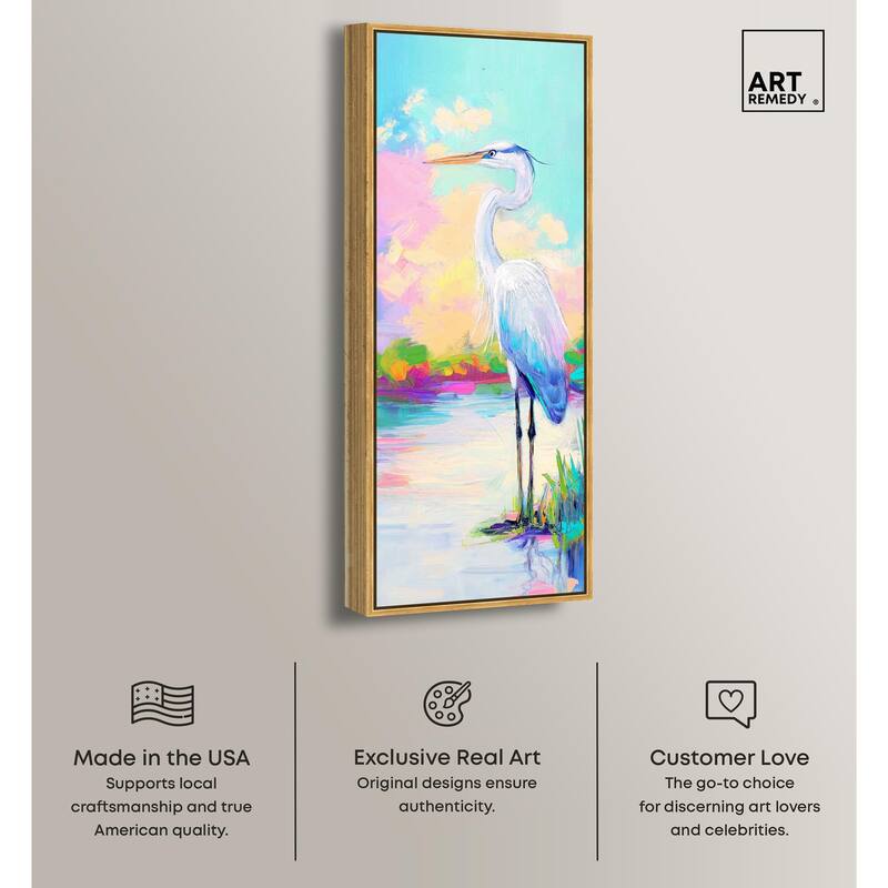 Expressive Egret II Panoramic Canvas by Art Remedy