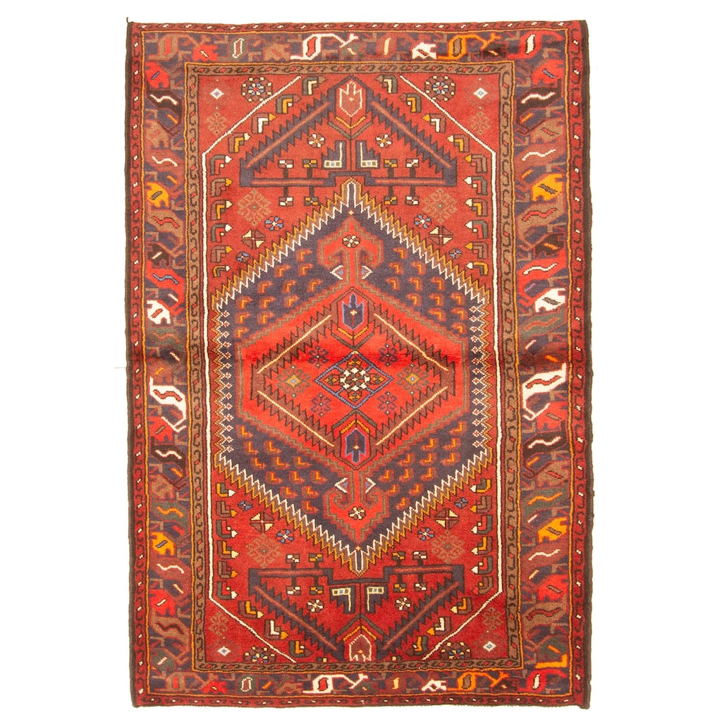 ECARPETGALLERY Hand-knotted Andelz Red Wool Rug - 4'4 x 6'4