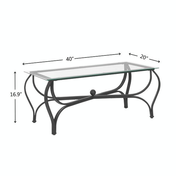 3-Piece Tempered Glass Coffee Table Set - Rectangle Coffee Table with 2