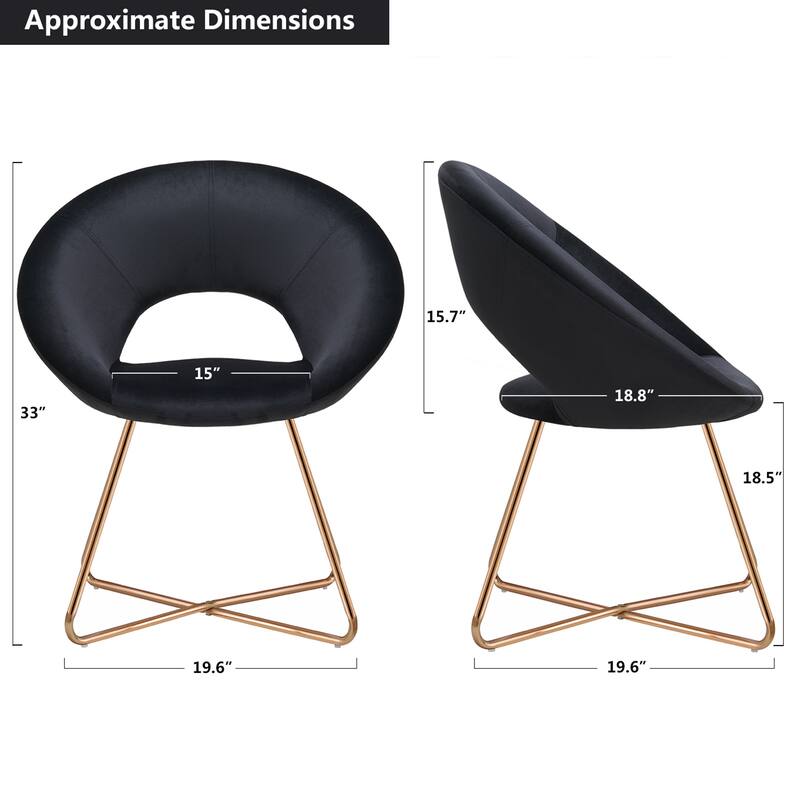 Modern Velvet Upholstered Accent Chair Vanity Leisure Chair