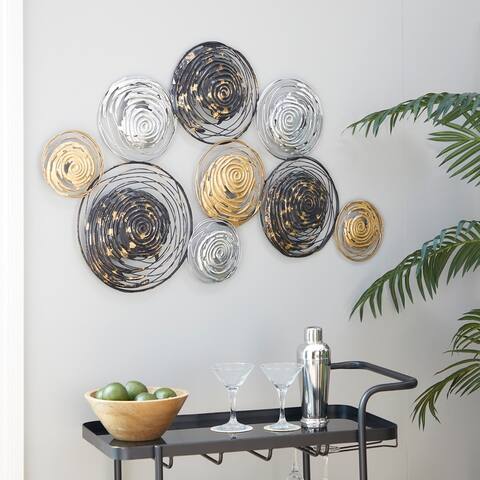 Gold Iron Contemporary Wall Decor 27 x 42 x 1 - 42 x 1 x 27