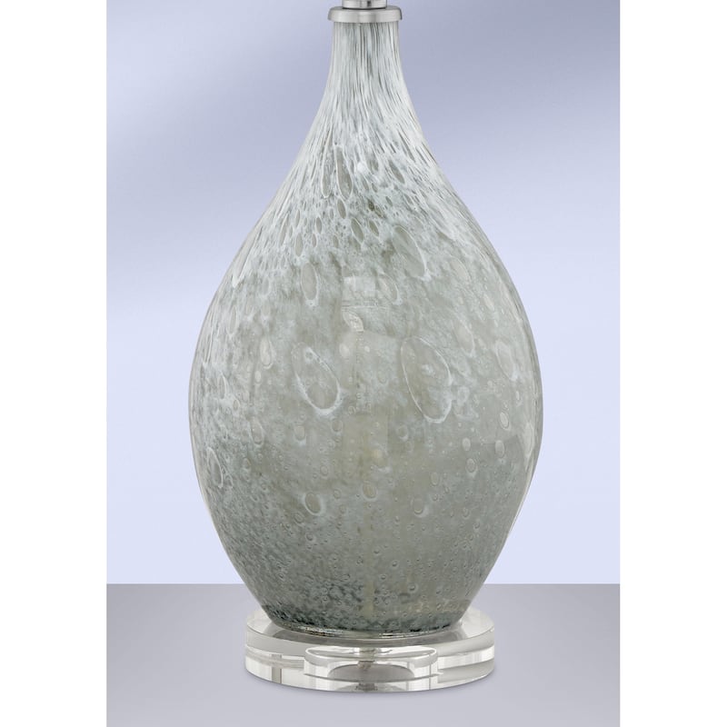 Ravenna 28 in. Grey Spotted Glass Table Lamp