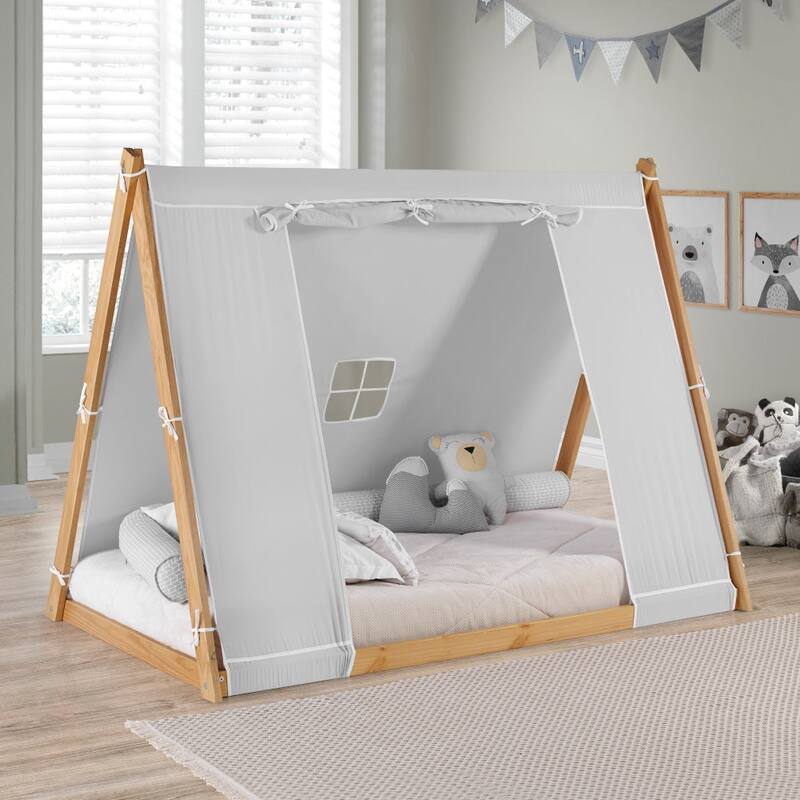 TeePee Tent Twin Floor Bed - Natural