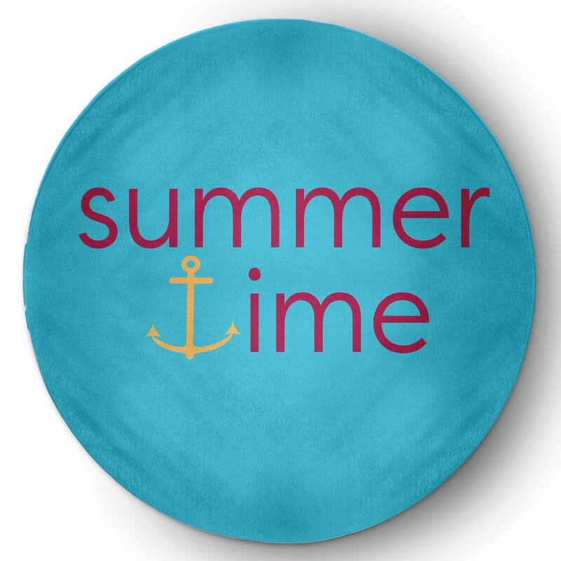 Summer Time Anchored Beach Style Chenille Area Rug