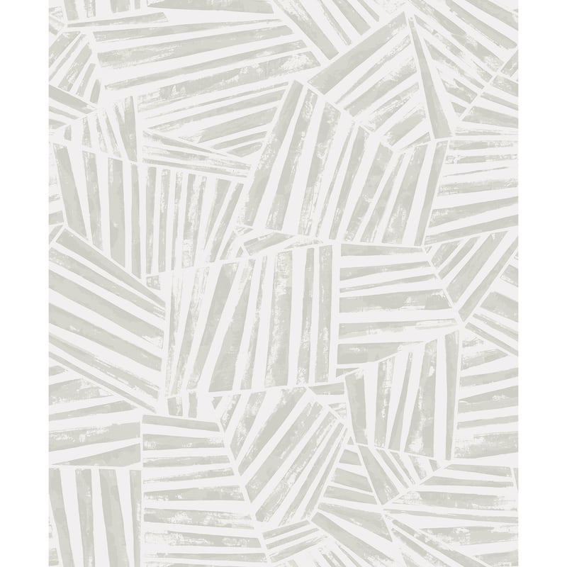 Seabrook Designs Alpi Geometric Non-Woven Unpasted Wallpaper - 20.9 in. W x 33 ft. L - Metallic Titanium