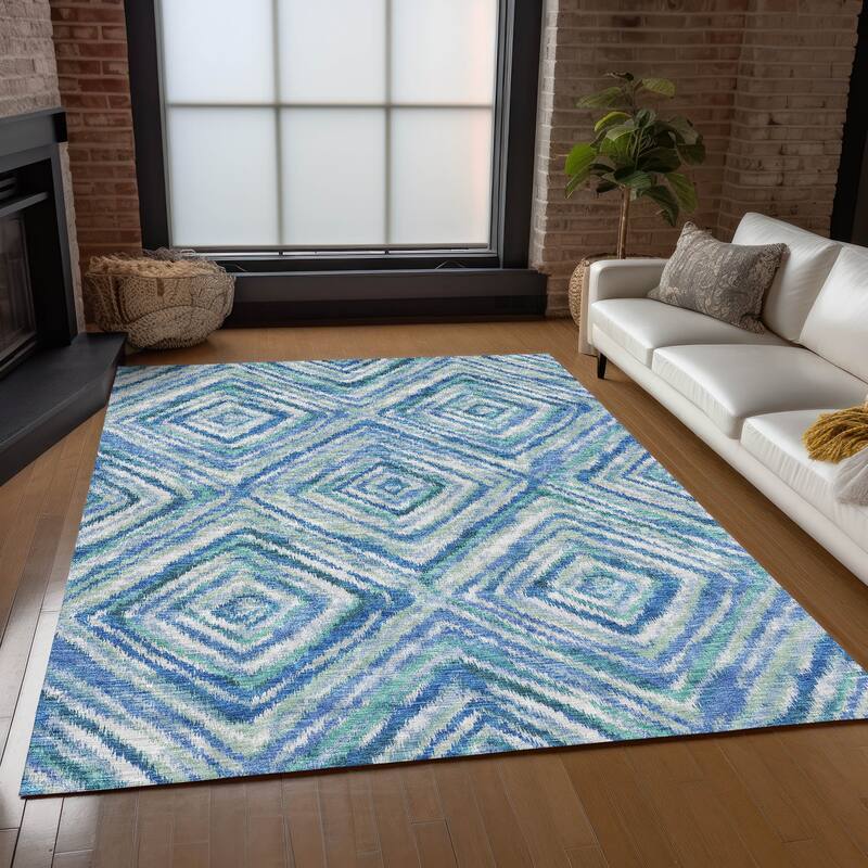 Machine Washable Indoor/ Outdoor Chantille Moroccan Boho Contemporary Rug