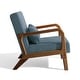 preview thumbnail 93 of 144, 25" W Mid Century Upholstered Wood Accent Chair with Pillow set of 2