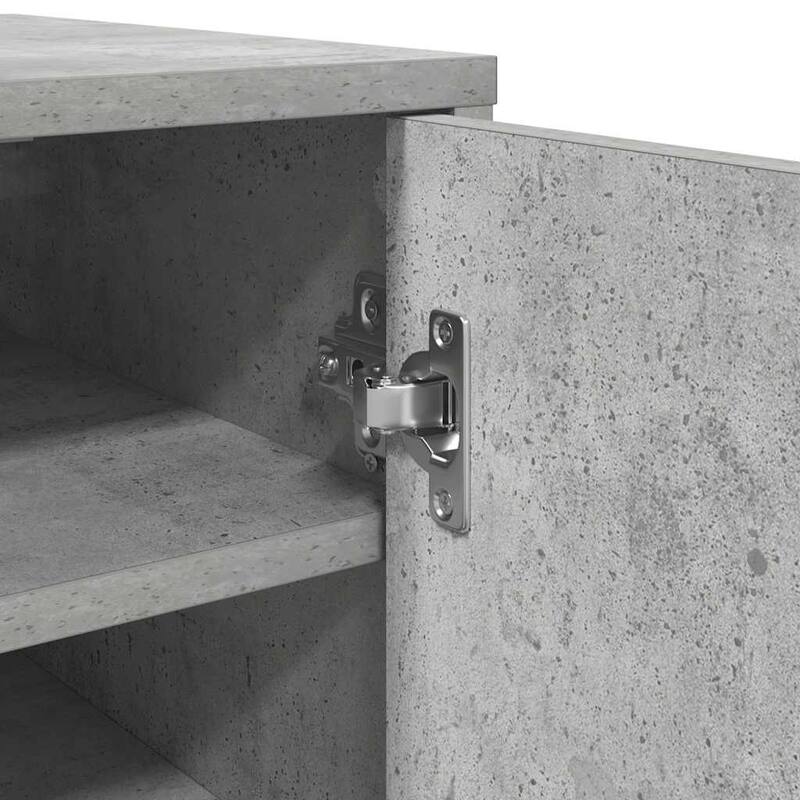 vidaXL Shoe Cabinet Black Engineered Wood Medium Storage Shoe Cabinet