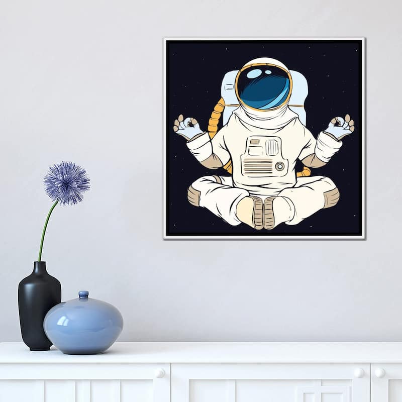 iCanvas "Astronaut and meditation" by Art Mirano Framed Canvas Print