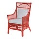 preview thumbnail 25 of 28, Rattan Slat Back Cushioned Arm Dining Accent Chair by East at Main - 24x25.5x39.25