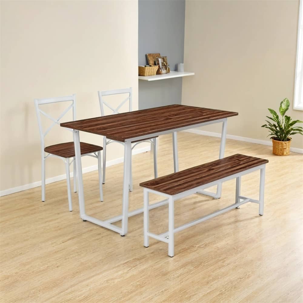 Four-Piece Set Table and Chair with Backrest,Solid Structure