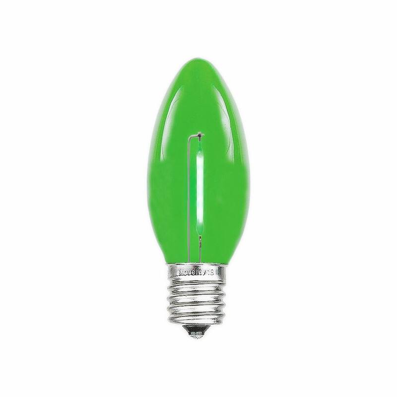 25 Pack C9 LED Outdoor Christmas Replacement Bulbs, Warm White, C9/E17 Base - Green - Plastic