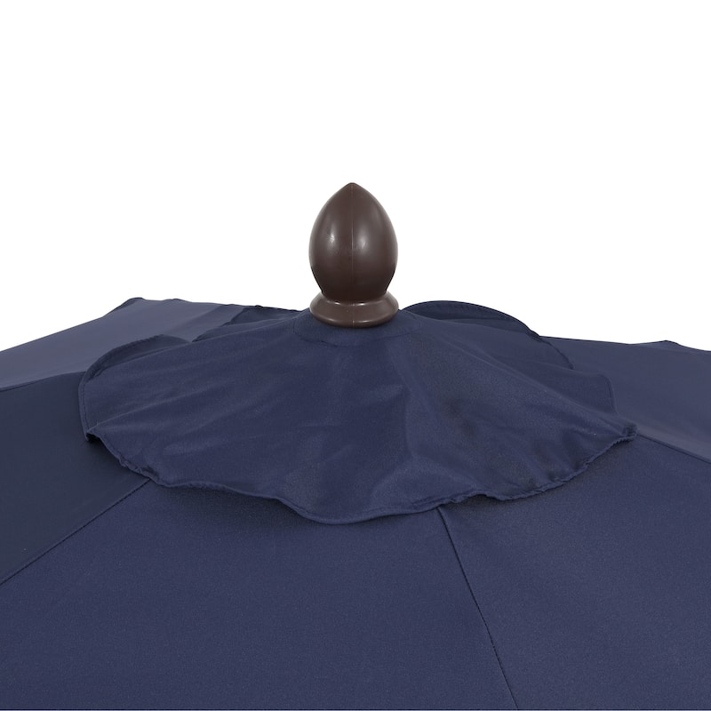9ft Tassel Patio Umbrella Auto-Tilt, Crank , by JONATHAN Y